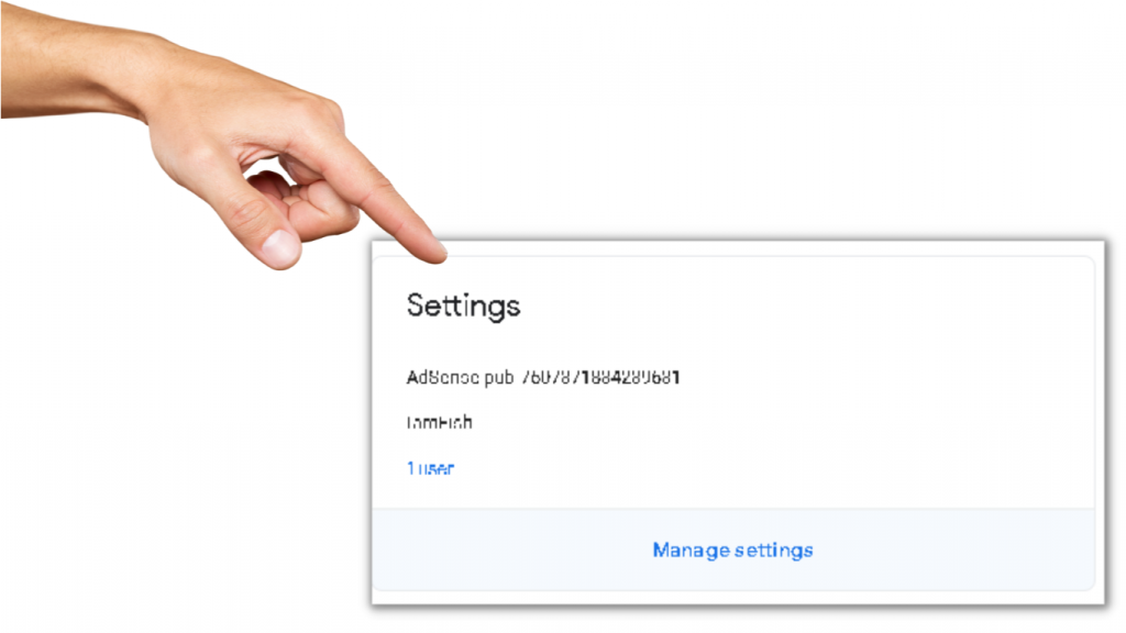 This is a Google AdSense manage settings where you can see how many users you have