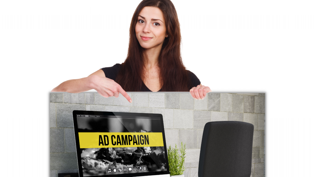 This is a woman showing the desktop with an ads