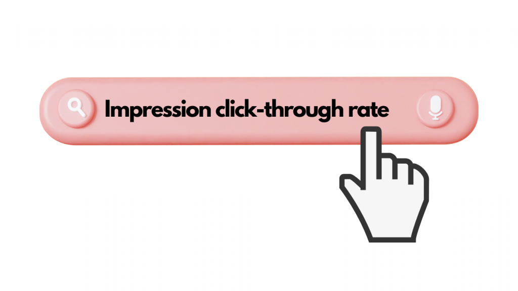 This is a text of a click through rate with a click button.