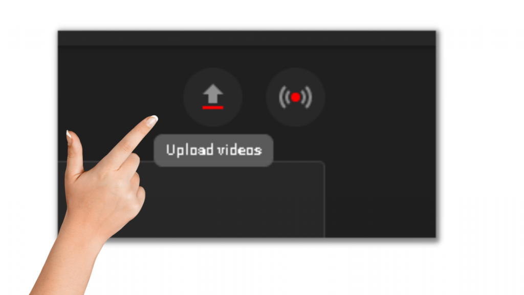 showing the upload video button tool