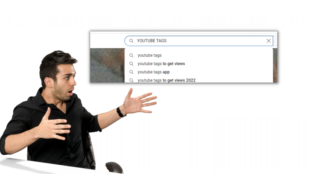 this is a man showing how to locate popular youtube tags